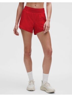 NWT Lululemon Hotty Hot High-Rise Lined Short 4" Dark Red Sz6